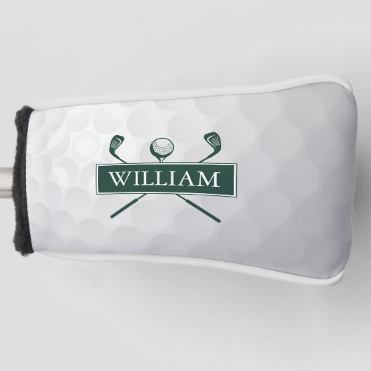 Douanenaam Smaragd Groene Clubs en Bal Golfheadcover (Voorkant)