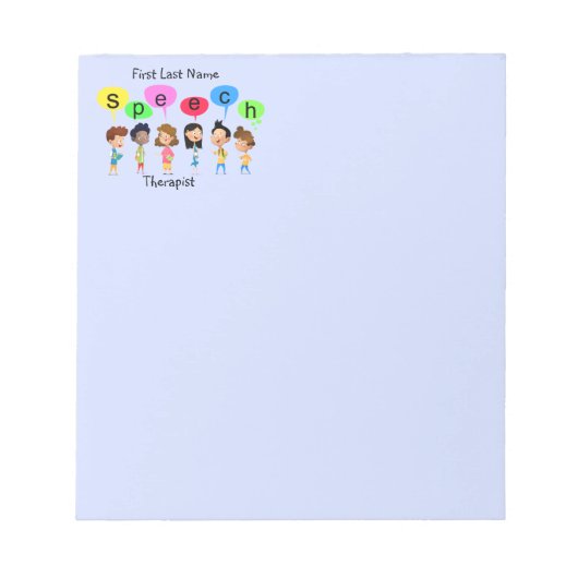 Douanenaam Spraaktherapeut Schattige Kinder Notitieblok (Voorkant)
