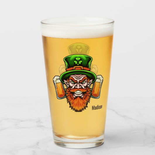 Douanenaam St. Patrick's Day pint glass Glas (Achterkant gevuld)