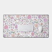 Douanenaam Stoffig Kleurrijk Bloemen Modern Patroo Bureaumat (Keyboard & Muis)