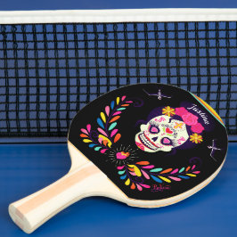 Douanenaam Sugarskull Day of the Dead Halloween Tafeltennisbatje