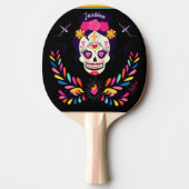 Douanenaam Sugarskull Day of the Dead Halloween Tafeltennisbatje (Voorkant)