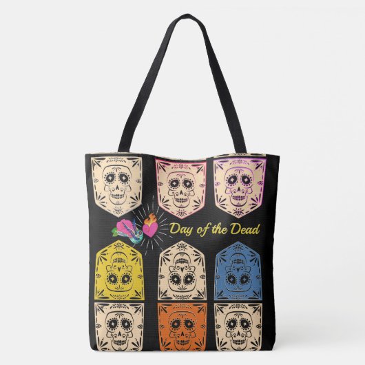Douanenaam Sugarskull Day of the Dead Halloween Tote Bag (Achterkant)