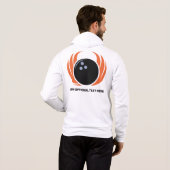 Douanenaam & Tekst Bowling Bal met Vlammen Hoodie (Achterkant volledig)