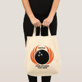 Douanenaam & Tekst Bowling Bal met Vlammen Tote Bag (Voorkant (product))