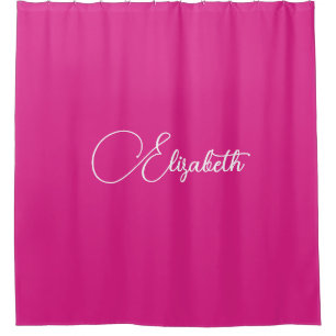 Douanenaam Tekst & Kleur Modern Elegant Roze Schat Douchegordijn