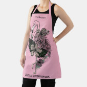 Douanenaam, Tekst & Kleur Roze Flamingo Schort (Insitu)