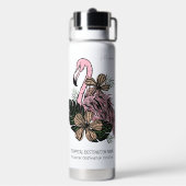 Douanenaam, Tekst & Kleur Roze Flamingo Waterfles (Achterkant)