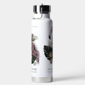 Douanenaam, Tekst & Kleur Roze Flamingo Waterfles (Rechts)