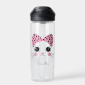 Douanenaam & Tekst Schattige Kattengezicht Waterfles (Achterkant)