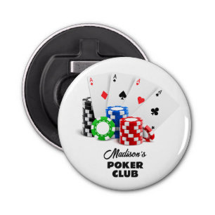 Douanenaam & Tekstpook/Casino Button Flesopener