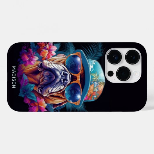 Douanenaam Tropische Vakantie Hond Case-Mate iPhone Case (Achterkant (horizontaal))