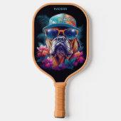 Douanenaam Tropische Vakantie Hond Pickleball Paddle (Achterkant)