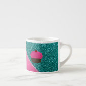 Douanenaam unicorn cupcake turquoise glitter espresso kop (Rechts)