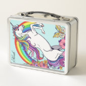 Douanenaam Unieke Eenhoorn Bloemen Patroon Ontwerp (Achterkant)