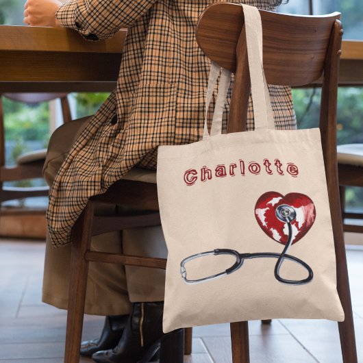 Douanenaam Verpleegkundige Medische Stethoscoop Ro Tote Bag
