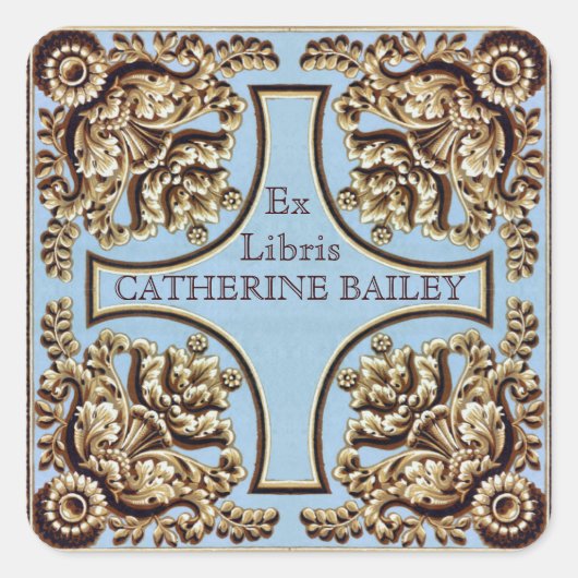 Douanenaam  Victoriaans Ex Libris Stickers (Voorkant)