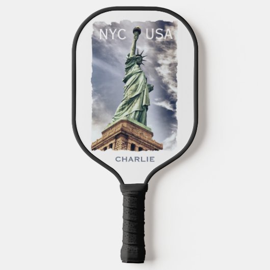 Douanenaam Vrijheidsbeeld Pickleball Paddle (Achterkant)