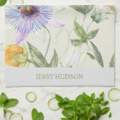 Douanenaam Waterverf Botanische Bloemen Citrus Theedoek (Gevouwen)