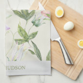 Douanenaam Waterverf Botanische Bloemen Citrus Theedoek (Quarter Fold)