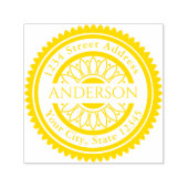 Douanenaam Zonnebloem Rond Terugkeeradres Zelfinktende Stempel (Design)