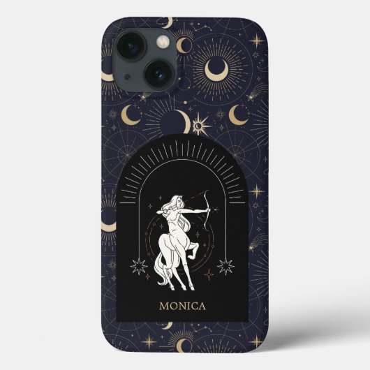 Douanenaam Zwart Mystic Zodiac Boogschutter Case-Mate iPhone Case (Achterkant)