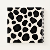 Douanenaam Zwart Typografie Abstract Patroon Notitieboek (Achterkant)