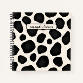 Douanenaam Zwart Typografie Abstract Patroon Notitieboek (Voorkant)