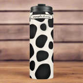 Douanenaam Zwart Typografie Abstract Patroon Thermosbeker