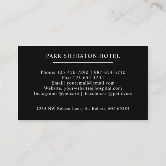 Douanenaam Zwart-wit Hertengewei Monogram Visitekaartje (Achterkant)