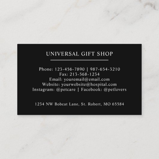 Douanenaam Zwart-wit Hertengewei Monogram Visitekaartje (Achterkant)