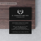 Douanenaam Zwart-wit Hertengewei Monogram Visitekaartje