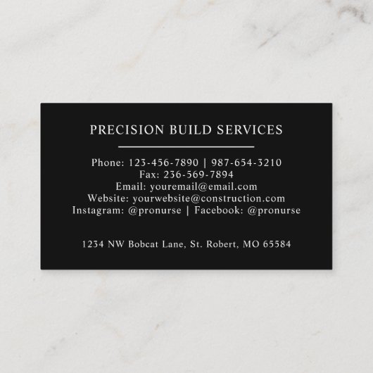 Douanenaam Zwart-wit Hertengewei Monogram Visitekaartje (Achterkant)