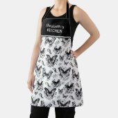 Douanenaam Zwart Wit Vlinderpatroon Schort (Insitu)