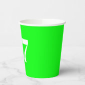 Douanenummer neon groen wit monogram verjaardag papieren bekers (Links)
