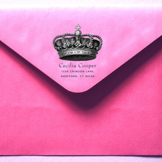 Douaneontwerp Elegant Kroon Logo of Terugkeeradres Rubberstempel