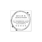 Douanepaar Elegant Modern Krans Retouradres Rubberstempel (Afrduk)