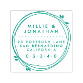 Douanepaar Elegant Modern Krans Retouradres Zelfinktende Stempel (Design)