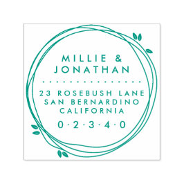 Douanepaar Elegant Modern Krans Retouradres Zelfinktende Stempel