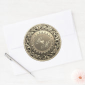 Douaneparen Monogram Gouden verbinding Ronde Sticker (Envelop)