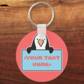 DOUANEPENGUIN MET DOUANETEL,<YOUR TEXT HERE> SLEUTELHANGER (Voorkant)