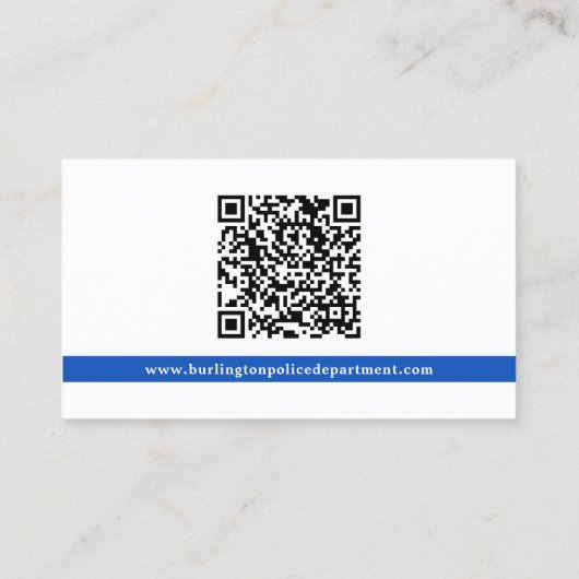 Douanepolitieagent Wetshandhaving Logo QR Code Visitekaartje (Achterkant)