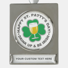 Douanepost St. Patrick's Day ornament Verzilverd Banner Ornament