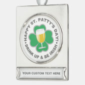 Douanepost St. Patrick's Day ornament Verzilverd Banner Ornament (Links)