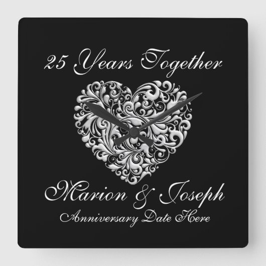 DOUANESCHAKELAAR 25E SILVER-JUBILEUM VIERKANTE KLOK (Voorkant)