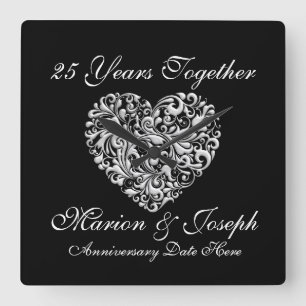 DOUANESCHAKELAAR 25E SILVER-JUBILEUM VIERKANTE KLOK