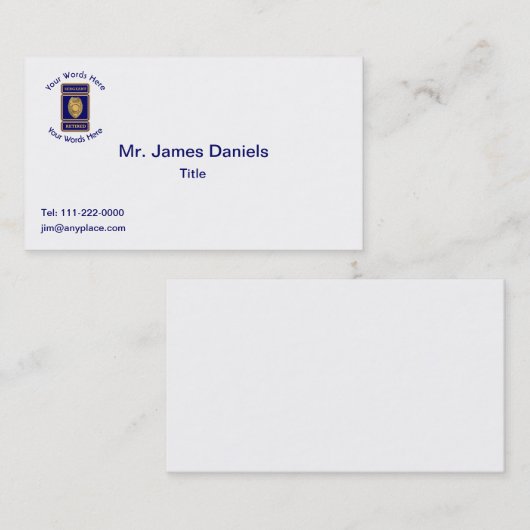 Douaneschild politiebrigadier in ruste visitekaartje (Voorkant / Achterkant)