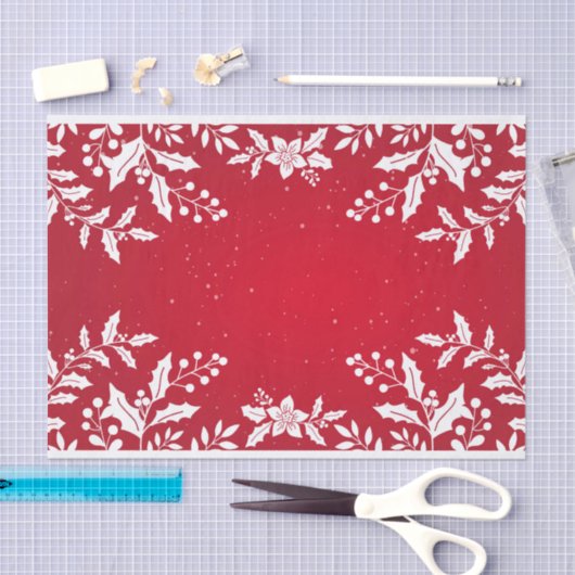 DOUANESCHRISTMAS HOLLY WEEFSUE PAPIER (Craft)