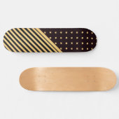 DOUANESTAND EN STRIPEN ZWARTE GOUD PATROON PERSOONLIJK SKATEBOARD (Horizontaal)