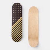 DOUANESTAND EN STRIPEN ZWARTE GOUD PATROON PERSOONLIJK SKATEBOARD (Voorkant)